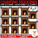 Counting Christmas Stockings on Fireplace Math Clip Art Co