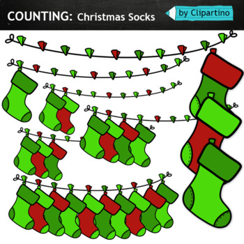 Preview of Counting Christmas socks Clipart