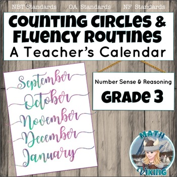 Preview of Responsive Classroom Math: Counting Circles & Fluency Routine Calendar Grade 3
