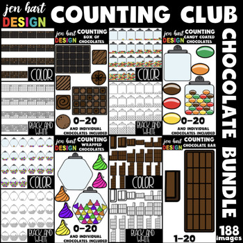 Preview of Counting Clip Art Club -Chocolate BUNDLE {jen hart Clip Art}