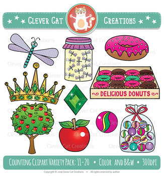Preview of Counting Clip Art Variety Pack: 11-20