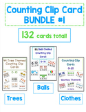 Counting Clip Card BUNDLE #1:  Trees, Balls, Clothes