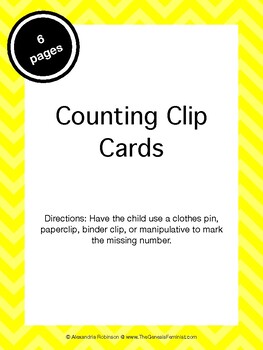 Preview of Counting Clip Cards 0-50 Kindergarten Counting and Cardinality Hands On Activity