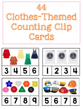 Preview of Clothes-Themed Counting Clip Cards: Creative Curriculum Clothes Study