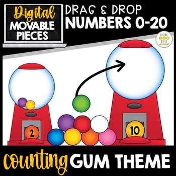 Preview of Counting Clipart 0-20 Drag & Drop Bundle Gumballs & Machines Digital Pieces