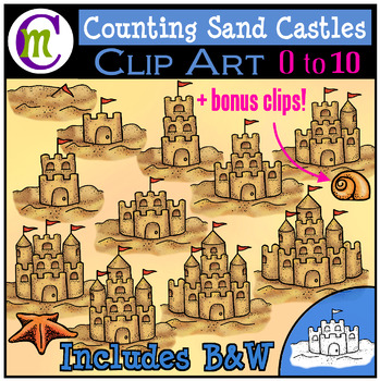 Preview of Sandcastle Clipart Counting Sand Castles Clipart