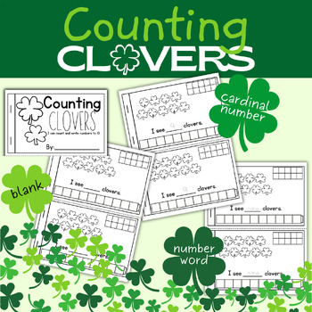 Preview of Counting Clovers Book 1 to 10 - LOW PREP - Print, Cut, & Go - St Patrick's Day