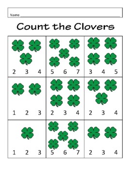 Preview of Counting Clovers (counting 1-5)