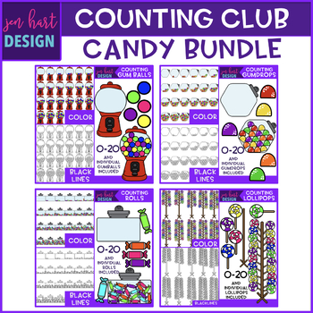 Preview of Counting Clip Art -Candy BUNDLE {jen hart Clip Art}