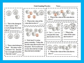 counting coins 2nd grade by dazzle on a dime tpt