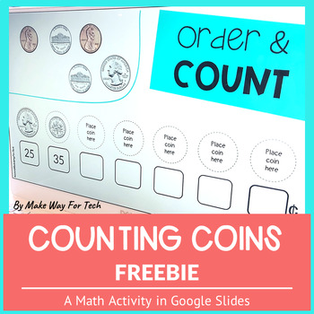 Preview of Counting Coins 2nd Grade Digital | Money Task Cards in Google Slides 