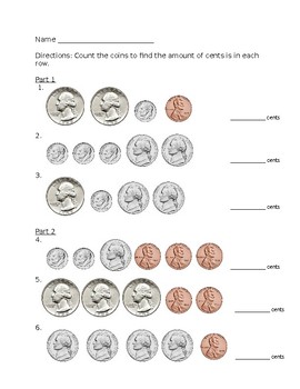 Counting Coins by Nikki Hessler | Teachers Pay Teachers