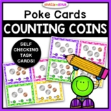 Counting Coins | Poke Cards | Self-Checking Math Task Card