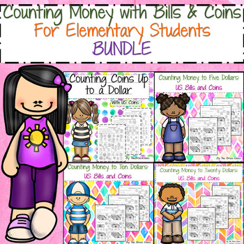 Preview of Counting Money with Bills and Coins BUNDLE
