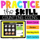 Counting Coins Boom Cards 2nd Grade Digital Task Cards (di
