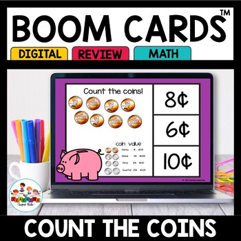 Preview of Counting Coins Boom Cards Digital Activities
