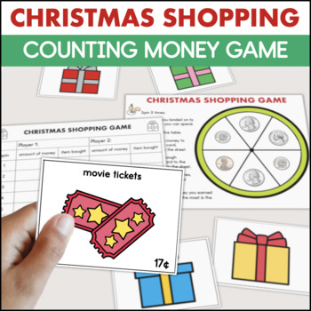 Preview of Christmas Shopping Math Activity Counting Coins Pennies Nickels Dimes & Quarters