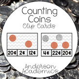 Counting Coins Clip Cards {2.MD.8}