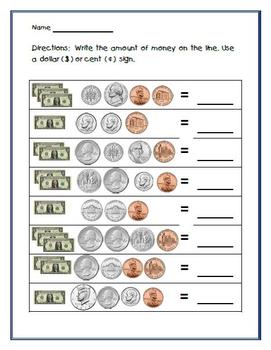 counting coins counting money practice worksheets by danie dee