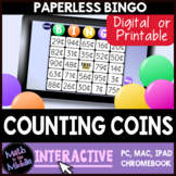 Counting Coins Digital Bingo Game - Paperless Interactive 