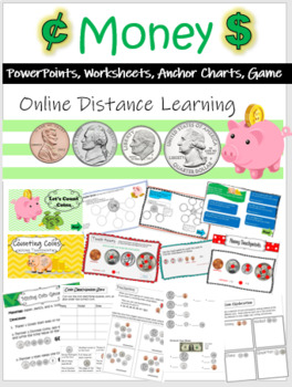 Preview of Money: Counting Coins for online distance learning