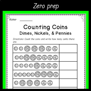 Counting Coins Worksheets FREEBIE! ~ Money ~ Distance Learning Digital