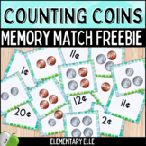 Counting Coins Free Math Game {Memory Match Math Center}