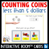 Counting Coins Less than Five US Dollars in Value Boom Cards