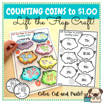 Counting Coins - Lift the Flap Craft - Money Activity - Count to $1.00