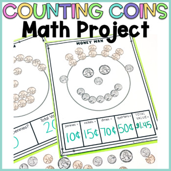 Preview of Counting Coins Money Craft | Counting Coins Activity - Money Math Craft