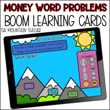 Preview of Counting Coins Money Word Problems Activity | BOOM Cards