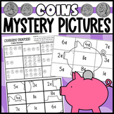 Counting Coins Mystery Picture Money Worksheets Pennies Ni