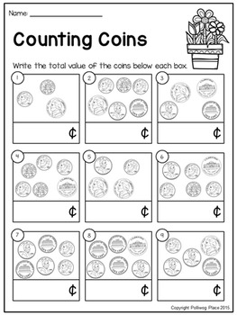 Counting Coins - Pennies, Nickels, Dimes - Spring by Polliwog Place