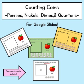Preview of Counting Coins: Pennies, Nickels, Dimes, and Quarters - Google Slides