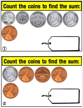 Preview of Counting Coins Practice Cards