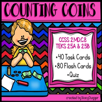 Preview of Counting Coins Task Cards (U.S. Coins)