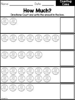 Counting Coins Workbook by Teaching Special Thinkers - Gabrielle Dixon