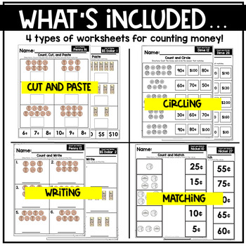 Counting Coins Worksheet Bundle by Teach Love Autism | TpT