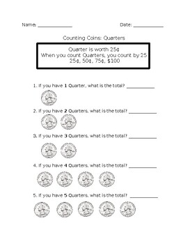 Preview of Counting Coins Worksheets