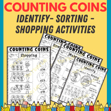 Counting Money and Coins Worksheets | Identify, Shopping A