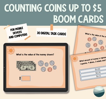 Preview of Counting Coins up to $5 Boom Cards