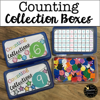 Preview of Counting Collection Boxes with Recording Sheets - Build Number Sense to 100 120