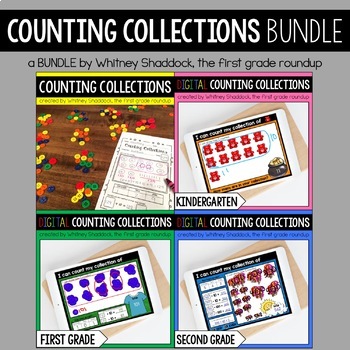 Preview of Counting Collections Recording Sheets and Assessments - Paper & Digital BUNDLE