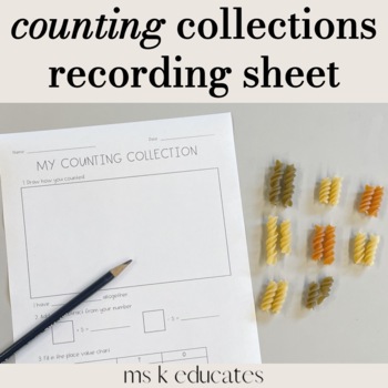 Preview of Counting Collections Recording Sheet