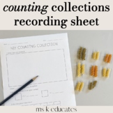 Counting Collections Recording Sheet