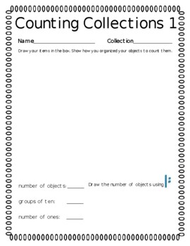Preview of Counting Collections Recording Sheets