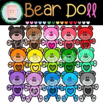 Preview of Counting Color Bear Doll Matching clip art