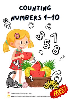 Preview of Counting Coloring Number 1-10 Worksheet Kindergarten Work