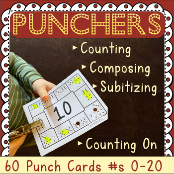 Preview of Counting, Composing, Subitizing, & Counting Forward:  Math Punch Cards 0-20