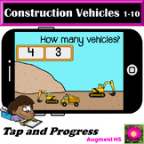 Counting Construction Vehicles Boom Cards™/ pre k/ subitis